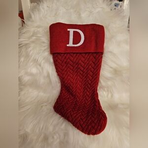 Letter "D" Christmas Stocking